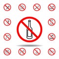 Forbidden champagne icon. set can be used for web, logo, mobile app, UI, UX