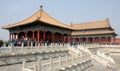 The Hall of Central Harmony and Hall of Preserving Harmony at the Forbidden City in Beijing, China.