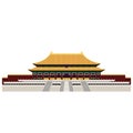 Forbidden City. Gate of Heavenly Peace. Tiananmen Square. Beijing. Trendy illustration, Flat art style.