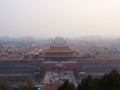 Forbidden City from the mountain. Travel in Beijing City, China.