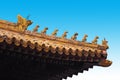 Forbidden City Roof Carving, Beijing China Travel Royalty Free Stock Photo