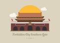 Forbidden City Southern Gate , china Royalty Free Stock Photo