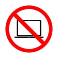 Forbidden computers icon. Vector illustration of a collection of prohibition signs Royalty Free Stock Photo