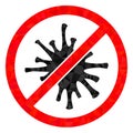 Forbidden Coronavirus Triangle Lowpoly Flat Icon Royalty Free Stock Photo