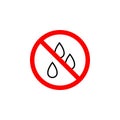 Forbidden drop, water icon on white background can be used for web, logo, mobile app, UI UX