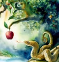 Forbidden fruit in the Garden of Eden Royalty Free Stock Photo