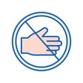 Forbidden giving hand line and fill style icon vector design