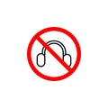 Forbidden headphone icon can be used for web, logo, mobile app, UI UX