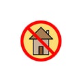 Forbidden home icon can be used for web, logo, mobile app, UI, UX