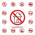 Forbidden home icon on white background. set can be used for web, logo, mobile app, UI, UX