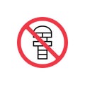 Forbidden hopscotch sign, no outdoor games icon, vector illsutration