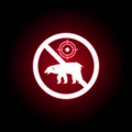 Forbidden hunting beer icon in red neon style. can be used for web, logo, mobile app, UI, UX