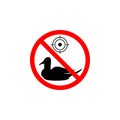 Forbidden hunting duck icon on white background can be used for web, logo, mobile app, UI UX