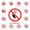 Forbidden hunting flamingo icon on white background. set can be used for web, logo, mobile app, UI, UX