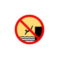 Forbidden jumping sea icon can be used for web, logo, mobile app, UI, UX