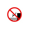 Forbidden jumping sea icon on white background can be used for web, logo, mobile app, UI UX