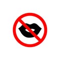 Not allowed kissing in public. Vector illustration of forbidden to kiss icon