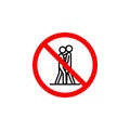Forbidden kissing icon on white background can be used for web, logo, mobile app, UI UX