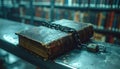 Forbidden Knowledge - A Chained Grimoire in a Library Royalty Free Stock Photo