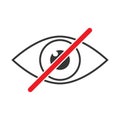 Forbidden look sign. Prohibited look icon - vector Royalty Free Stock Photo