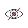 Forbidden look sign. Prohibited look icon - vector Royalty Free Stock Photo