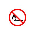 Forbidden matches icon on white background can be used for web, logo, mobile app, UI UX Royalty Free Stock Photo