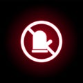 Forbidden mitten icon in red neon style. can be used for web, logo, mobile app, UI, UX Royalty Free Stock Photo