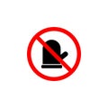 Forbidden mitten icon on white background can be used for web, logo, mobile app, UI UX Royalty Free Stock Photo