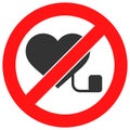 Forbidden Pacemaker Vector Icon Flat Illustration