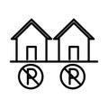 Forbidden parking houses front line style icon design