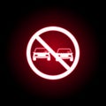 Forbidden pass car icon in red neon style. can be used for web, logo, mobile app, UI, UX Royalty Free Stock Photo