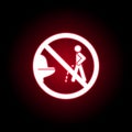 Forbidden pissing toilet icon in red neon style. can be used for web, logo, mobile app, UI, UX