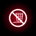 Forbidden pollute icon in red neon style. can be used for web, logo, mobile app, UI, UX Royalty Free Stock Photo