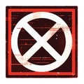 Forbidden Prohibited Sign Illustration White Cross Inside the Square Royalty Free Stock Photo