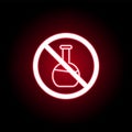 Forbidden reaction, glass icon in red neon style. can be used for web, logo, mobile app, UI, UX