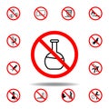 Forbidden reaction, glass icon on white background. set can be used for web, logo, mobile app, UI, UX