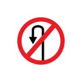 Forbidden - road sign. Stop road sign with hand gesture. Vector red do not enter traffic sign. Royalty Free Stock Photo