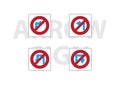 Forbidden road signs collection isolated on white background. Royalty Free Stock Photo