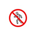 Forbidden running icon can be used for web, logo, mobile app, UI UX