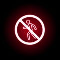 Forbidden running icon in red neon style. Can be used for web, logo, mobile app, UI, UX