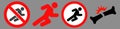 Forbidden Running Man Icon Set