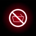 Forbidden shopping bag icon in red neon style. can be used for web, logo, mobile app, UI, UX