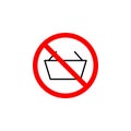 Forbidden shopping bag icon on white background can be used for web, logo, mobile app, UI UX