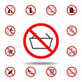 Forbidden shopping bag icon on white background. set can be used for web, logo, mobile app, UI, UX