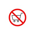 Forbidden shopping car icon can be used for web, logo, mobile app, UI UX