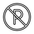 Forbidden sign parking transport line style icon design