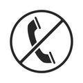 Forbidden sign with phone communication silhouette style icon Royalty Free Stock Photo