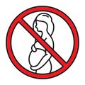 Forbidden sign Pregnancy is prohibited. No pregnant vector illustration Royalty Free Stock Photo