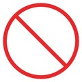 Forbidden sign. Prohibited symbol. Round red ban frame Royalty Free Stock Photo