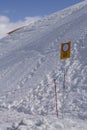 Forbidden sign for snow track access